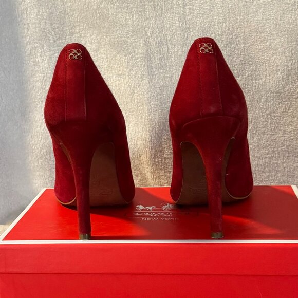 Coach Urban Suede Red 4" Heels/Pumps, sz 7.5 - Picture 3 of 10